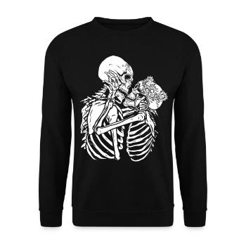 Squelette Baiser Baiser Squelettes rock punk cadeau - Sweat-shirt Unisexe - noir - Devant - Alina (178cm) & Michal (187cm)