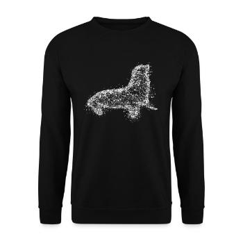 Sceau - graphique de joints de baisse - Sweat-shirt Unisexe - noir - Devant - Alina (178cm) & Michal (187cm)