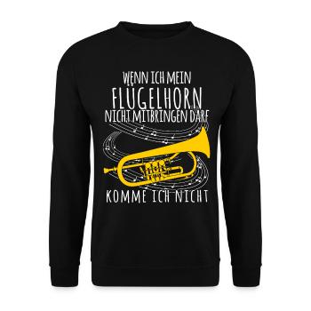 Flügelhorn - lustiger Spruch Witz - Unisex Pullover - Schwarz - Vorne - Alina (178cm) & Michal (187cm)