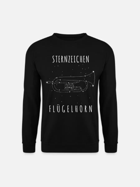 Flügelhorn - lustiges Design mit Sternen - Unisex Pullover - Schwarz