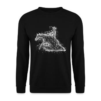 Reining - Sliding Horse - Unisex Sweatshirt - black - Front - Alina (178cm) & Michal (187cm)