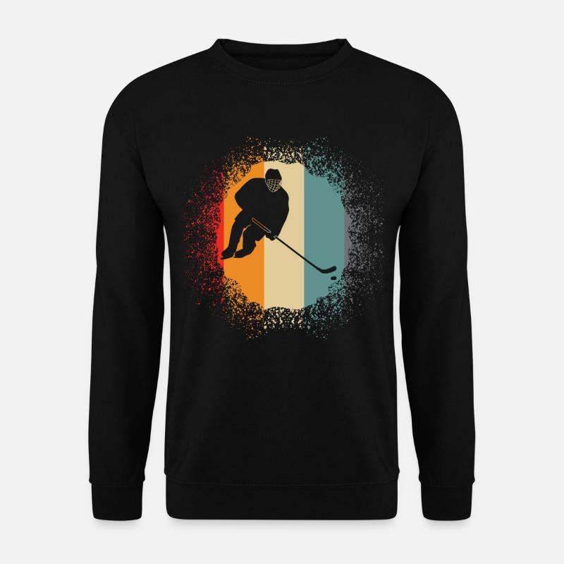 Eishockey - Eishockeyspieler Retro - Unisex Pullover - Schwarz