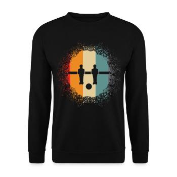 Tischkicker - Retro Table Soccer - Unisex Pullover - Schwarz - Vorne - Alina (178cm) & Michal (187cm)
