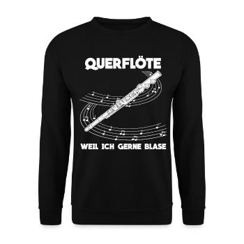 Querflöte - lustiger Spruch Witz - Unisex Pullover - Schwarz - Vorne - Alina (178cm) & Michal (187cm)