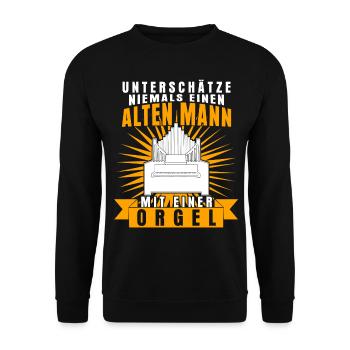 Organist & Orgel - Spruch Witz lustig - Unisex Pullover - Schwarz - Vorne - Alina (178cm) & Michal (187cm)