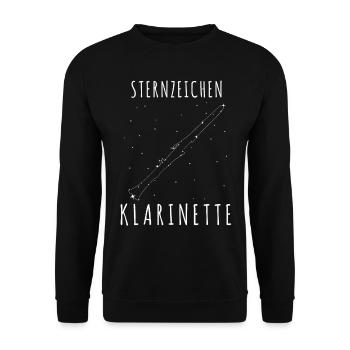 Klarinette - Spruch lustig mit Sternen - Unisex Pullover - Schwarz - Vorne - Alina (178cm) & Michal (187cm)