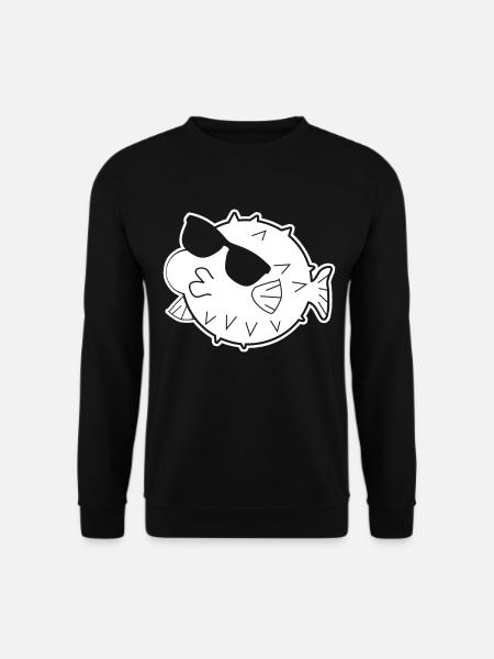 Puffer fish with sunglasses - Unisex Sweatshirt - black