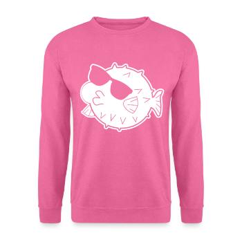 Poisson-globe avec lunettes de soleil - Sweat-shirt Unisexe - rose - Devant