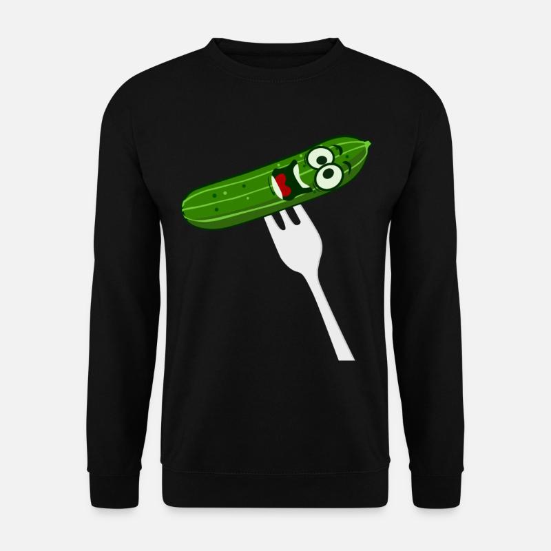 Concombre avec fourchette - drôle - Sweat-shirt Unisexe - noir