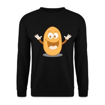 Potato - Happy Potato - Unisex Sweatshirt - black - Front - Alina (178cm) & Michal (187cm)