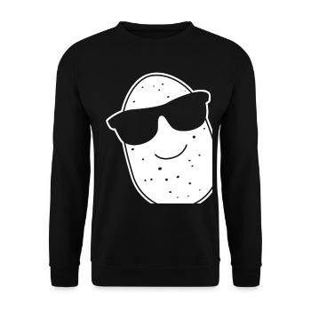 Kartoffel mit Sonnenbrille - Unisex Pullover - Schwarz - Vorne - Alina (178cm) & Michal (187cm)