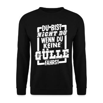 Gülle - lustiger Landwirt Spruch - Unisex Pullover - Schwarz - Vorne - Alina (178cm) & Michal (187cm)