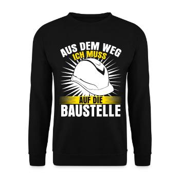 Bauleiter & Baustelle Spruch lustig - Unisex Pullover - Schwarz - Vorne - Alina (178cm) & Michal (187cm)