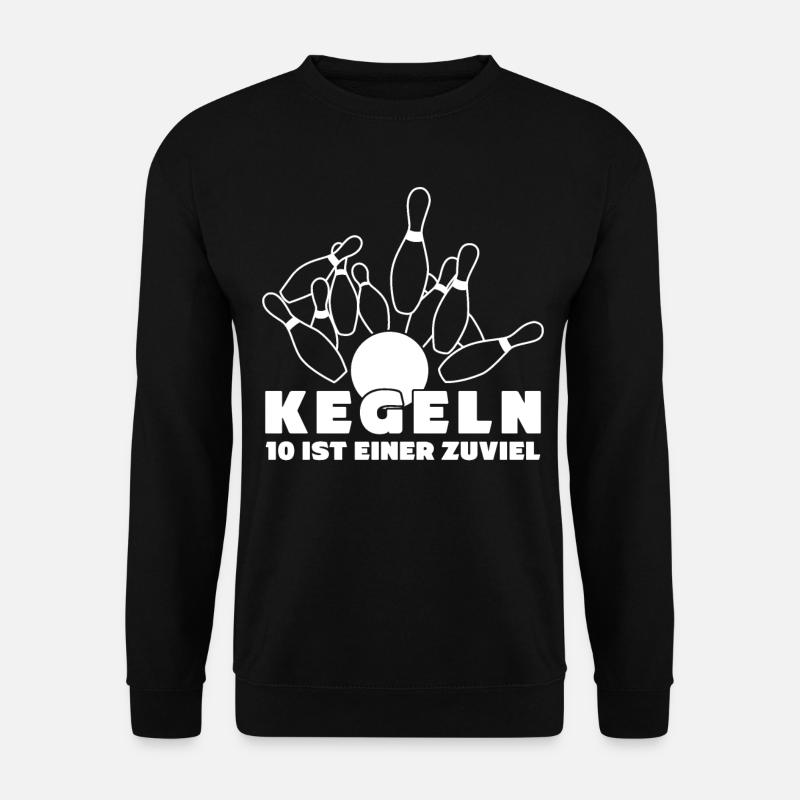 Kegeln lustiger Spruch mit Kegel - Unisex Pullover - Schwarz