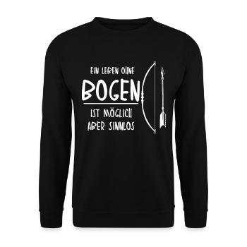 Bogensport und Bogenschießen Spruch - Unisex Pullover - Schwarz - Vorne - Alina (178cm) & Michal (187cm)