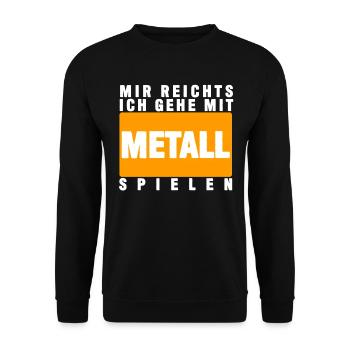 Metallbauer - lustiger Metall Spruch - Unisex Pullover - Schwarz - Vorne - Alina (178cm) & Michal (187cm)