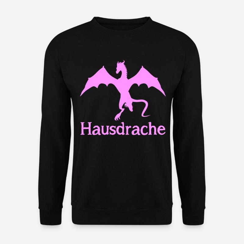 Hausdrache Ehefrau mit Drache Spruch - Unisex Pullover - Schwarz