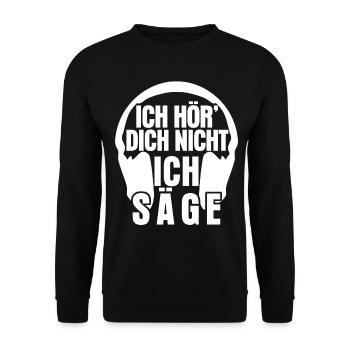 Kettensägen Spruch lustig - Ich säge! - Unisex Pullover - Schwarz - Vorne - Alina (178cm) & Michal (187cm)