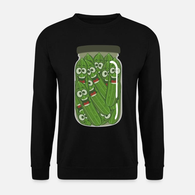 Gurke lustige Gurken im Gurkenglas Glas - Unisex Pullover - Schwarz