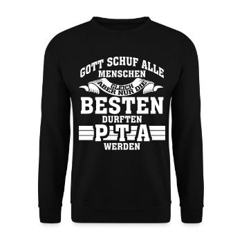 PTA Spruch Apotheke lustig - Unisex Pullover - Schwarz - Vorne - Alina (178cm) & Michal (187cm)