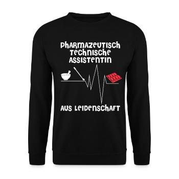 PTA Spruch - lustiger Apotheken Witz - Unisex Pullover - Schwarz - Vorne - Alina (178cm) & Michal (187cm)
