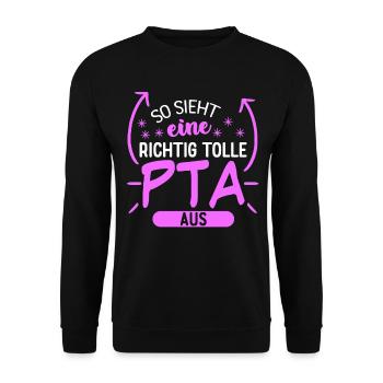 PTA Spruch lustiger Apotheken Witz - Unisex Pullover - Schwarz - Vorne - Alina (178cm) & Michal (187cm)