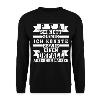 PTA Apotheke - lustiger Spruch - Unisex Pullover - Schwarz - Vorne - Alina (178cm) & Michal (187cm)