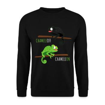 Chameleoff Chameleon Saying - Unisex Sweatshirt - black - Front - Alina (178cm) & Michal (187cm)