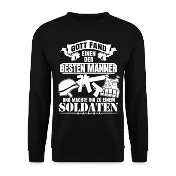 Soldat Soldaten - lustiger Spruch - Unisex Pullover - Schwarz - Vorne - Alina (178cm) & Michal (187cm)