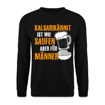 Kalsarikännit Bier saufen für Männer - Unisex Pullover - Schwarz - Vorne - Alina (178cm) & Michal (187cm)
