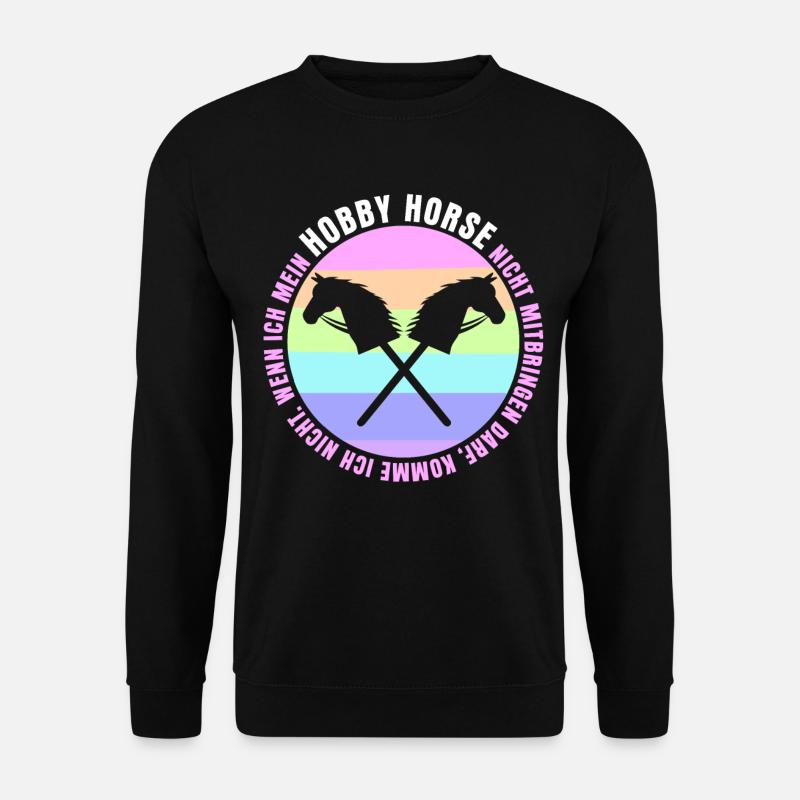 Hobby Horse Steckenpferd Spruch Retro - Unisex Pullover - Schwarz