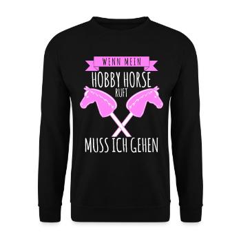 Hobby Horse Steckenpferd Hobbyhorse - Unisex Pullover - Schwarz - Vorne - Alina (178cm) & Michal (187cm)
