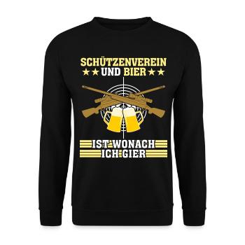 Schützenverein Sportschützen Bier - Unisex Pullover - Schwarz - Vorne - Alina (178cm) & Michal (187cm)