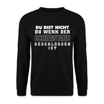 Schützenverein Spruch Sportschützen - Unisex Pullover - Schwarz - Vorne - Alina (178cm) & Michal (187cm)