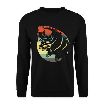 Tardigrade Retro Sunglasses - Unisex Sweatshirt - black - Front - Alina (178cm) & Michal (187cm)