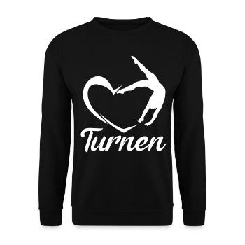 Turnen Handstand Herz - Unisex Pullover - Schwarz - Vorne - Alina (178cm) & Michal (187cm)