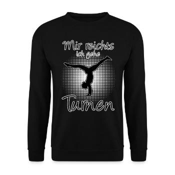 Turnen Handstand - Mir reichts - Unisex Pullover - Schwarz - Vorne - Alina (178cm) & Michal (187cm)