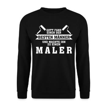 Maler Spruch Malergeselle - Unisex Pullover - Schwarz - Vorne - Alina (178cm) & Michal (187cm)