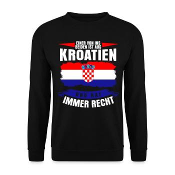 Kroatien Spruch lustig - Unisex Pullover - Schwarz - Vorne - Alina (178cm) & Michal (187cm)