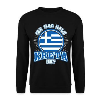 Kreta Urlaub Griechenland - Unisex Pullover - Schwarz - Vorne - Alina (178cm) & Michal (187cm)
