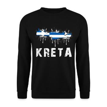 Kreta Umriss Insel Griechenland - Unisex Pullover - Schwarz - Vorne - Alina (178cm) & Michal (187cm)