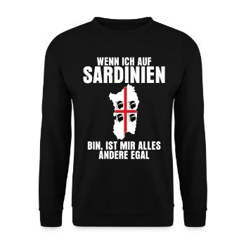 Sardinien Urlaub - Italien Spruch - Unisex Pullover - Schwarz - Vorne - Alina (178cm) & Michal (187cm)