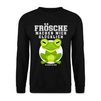 Frosch Frösche Spruch - Unisex Pullover - Schwarz - Vorne - Alina (178cm) & Michal (187cm)