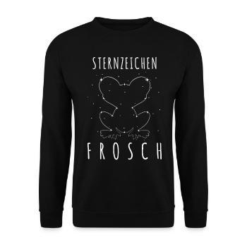 Frosch Frösche Sterne - Unisex Pullover - Schwarz - Vorne - Alina (178cm) & Michal (187cm)