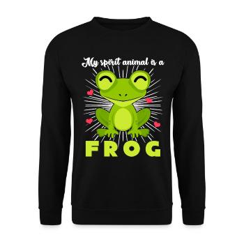 Frosch Frösche - Unisex Pullover - Schwarz - Vorne - Alina (178cm) & Michal (187cm)