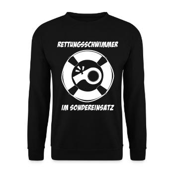 Rettungsschwimmer im Sondereinsatz - Unisex Pullover - Schwarz - Vorne - Alina (178cm) & Michal (187cm)