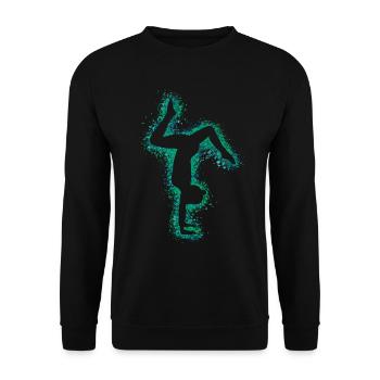 Handstand Gymnastics Gymnast Outline - Unisex Sweatshirt - black - Front - Alina (178cm) & Michal (187cm)