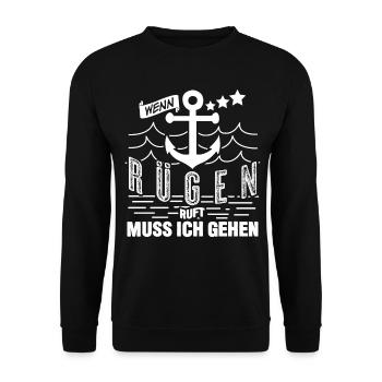 Rügen ruft - Unisex Pullover - Schwarz - Vorne - Alina (178cm) & Michal (187cm)
