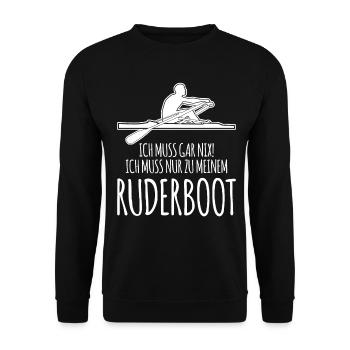 Ruderboot Rudern Ruderer Spruch - Unisex Pullover - Schwarz - Vorne - Alina (178cm) & Michal (187cm)