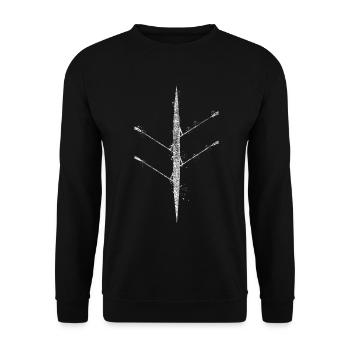 Ruderboot Rudern Tropfen - Unisex Pullover - Schwarz - Vorne - Alina (178cm) & Michal (187cm)